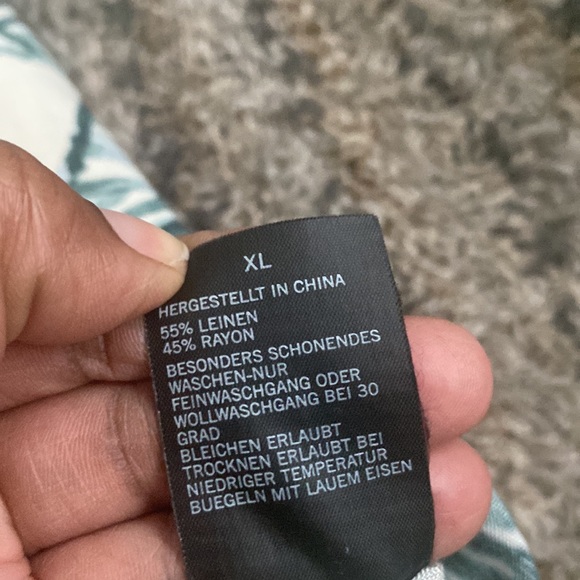 Nautica men’s 55% linen tropical print short sleeve shirt size extra-large - Picture 5 of 7